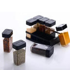 Spice Jar Set with Rack and Sliding Lid Shaker Top