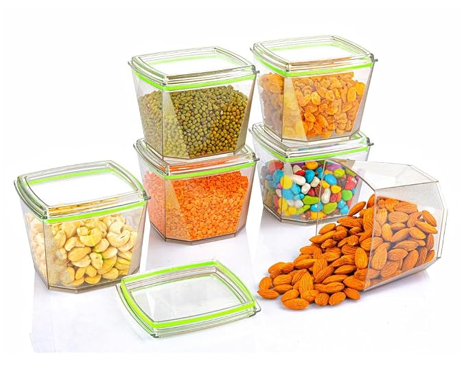 Clear Plastic Food Storage Containers with Lids,  500 ML (PACK OF 4)