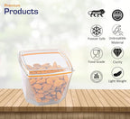 Clear Plastic Food Storage Containers with Lids,  500 ML (PACK OF 4)