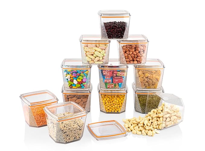 Clear Plastic Food Storage Containers with Lids,  500 ML (PACK OF 4)