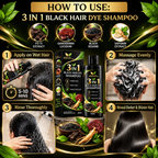 3 In 1 Black Hair Dye Shampoo (BUY 1 GET 1 FREE)